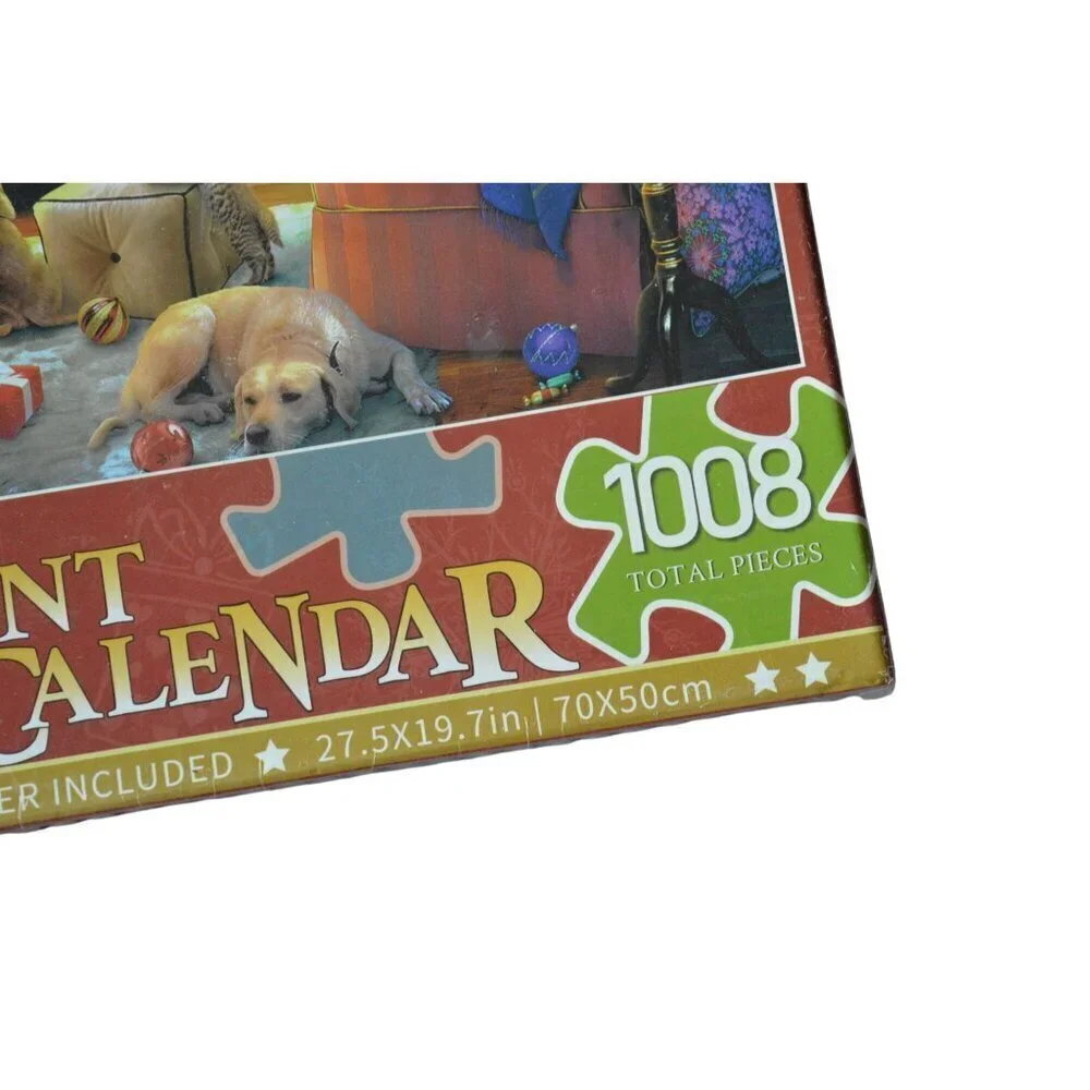 The Jigsaw Puzzle Advent Calendar 1008-Piece Christmas Pet Premium Set Holiday G